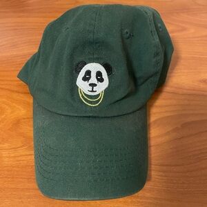 Green Cap with Panda Embroidery
